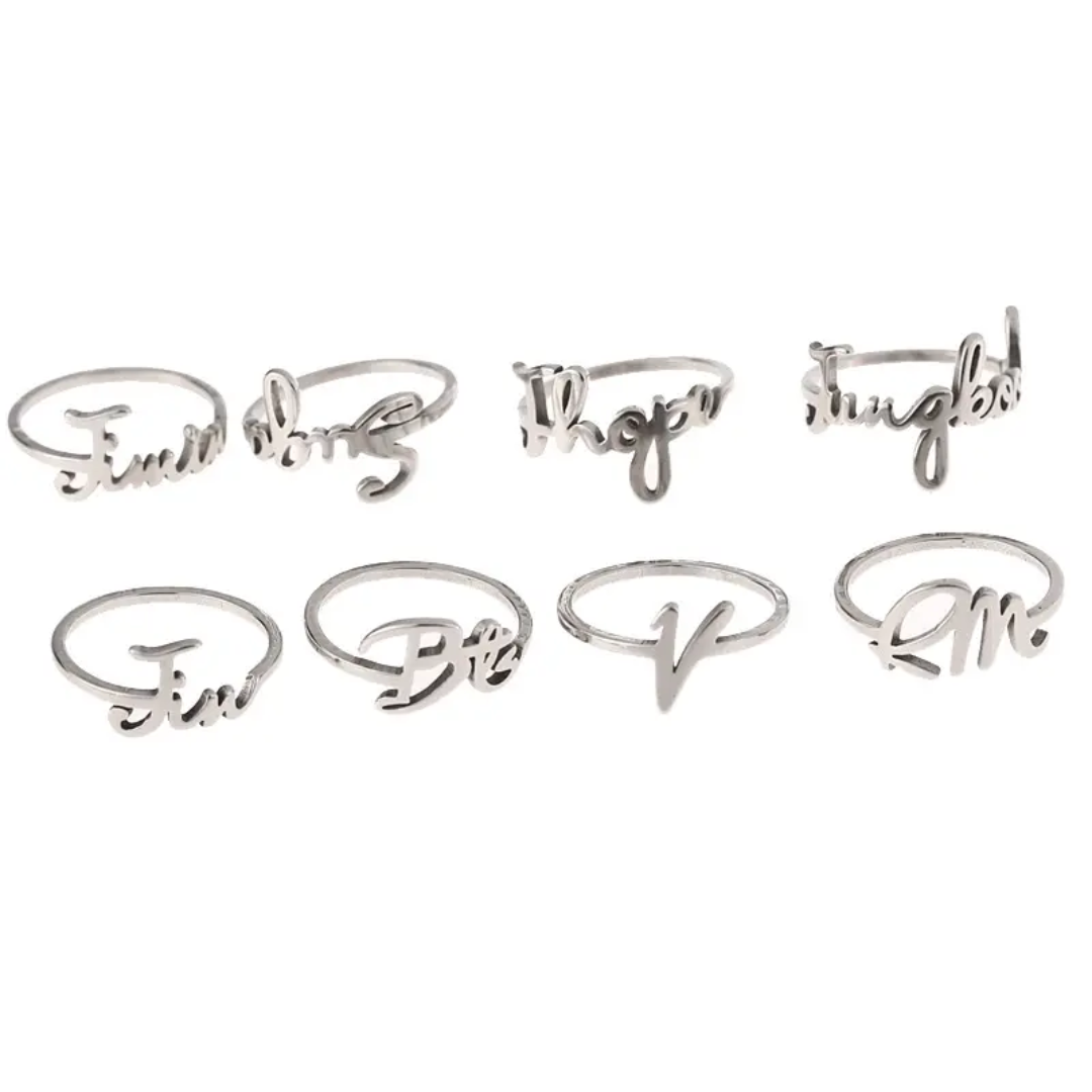 BTS member name ring (steel)