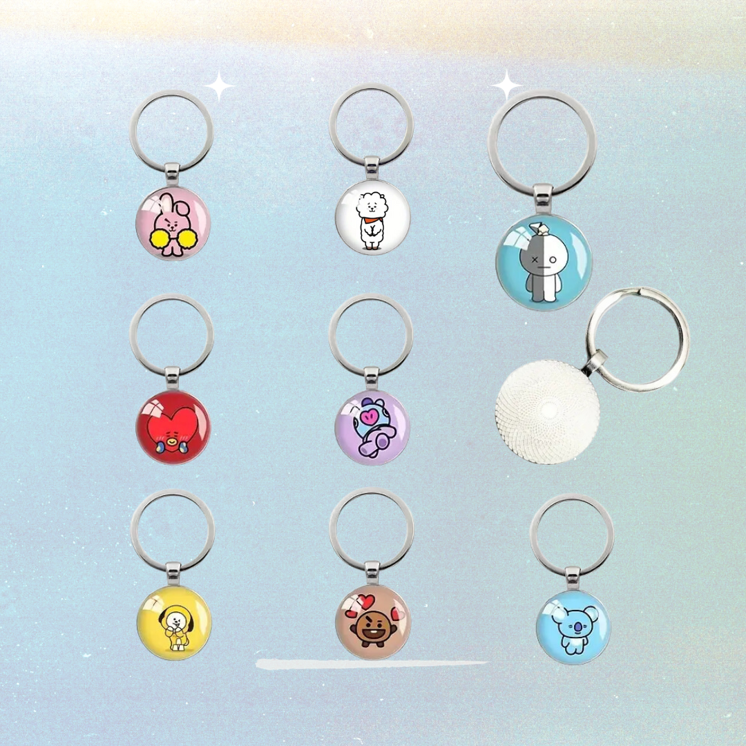 BT21 round keyring